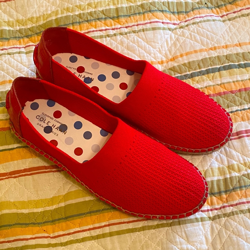 Cole Haan Cloudfeel Red knit espadrilles 8